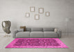 Machine Washable Persian Pink Traditional Rug in a Living Room, wshtr1124pnk