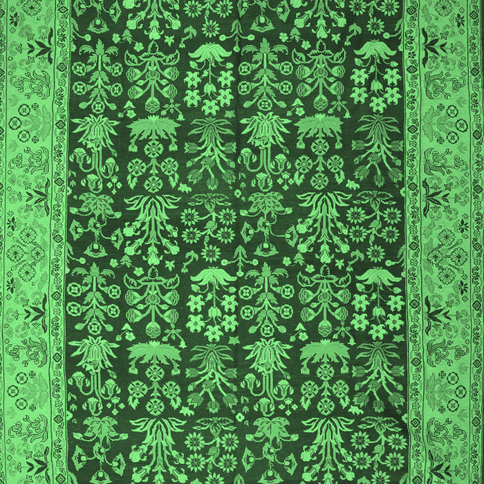 Machine Washable Persian Emerald Green Traditional Area Rugs, wshtr1124emgrn
