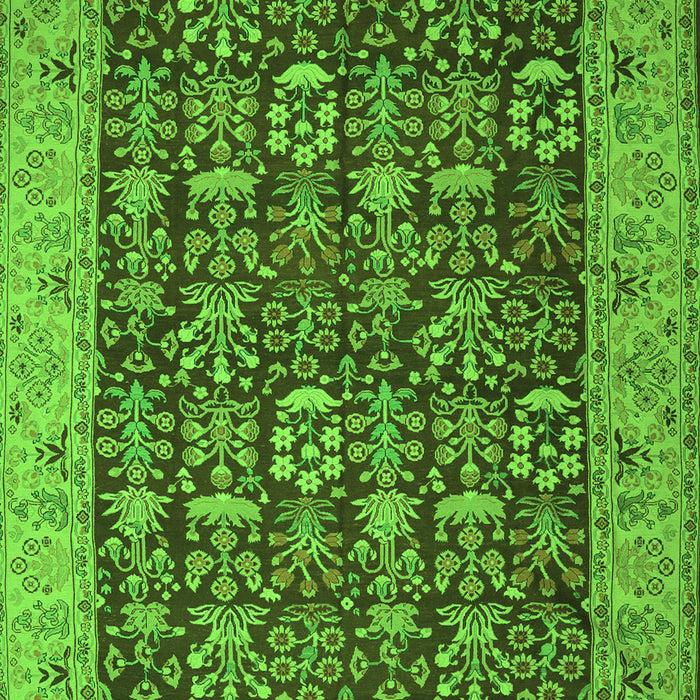 Serging Thickness of Machine Washable Persian Green Traditional Area Rugs, wshtr1124grn