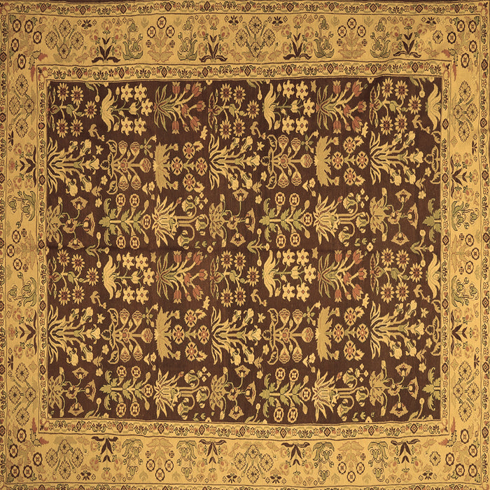 Square Persian Brown Traditional Rug, tr1124brn