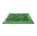 Sideview of Machine Washable Persian Emerald Green Traditional Area Rugs, wshtr1124emgrn