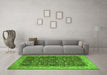 Machine Washable Persian Green Traditional Area Rugs in a Living Room,, wshtr1124grn