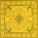 Square Persian Yellow Traditional Rug, tr1125yw