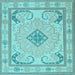 Square Persian Light Blue Traditional Rug, tr1125lblu