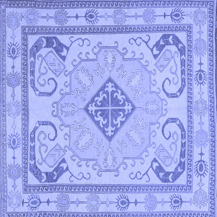 Square Machine Washable Persian Blue Traditional Rug, wshtr1125blu