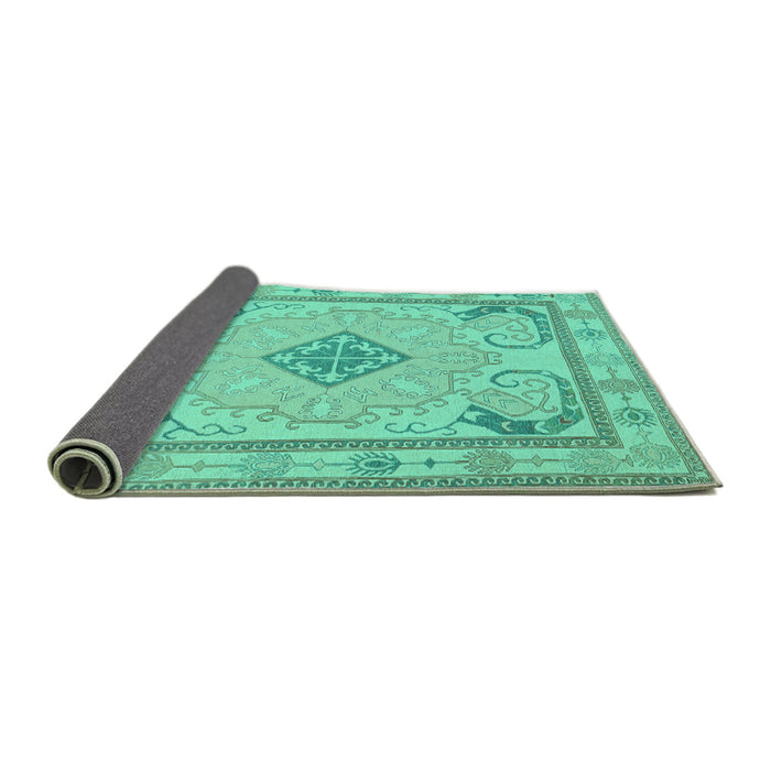 Sideview of Persian Turquoise Traditional Rug, tr1125turq