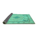 Sideview of Persian Turquoise Traditional Rug, tr1125turq