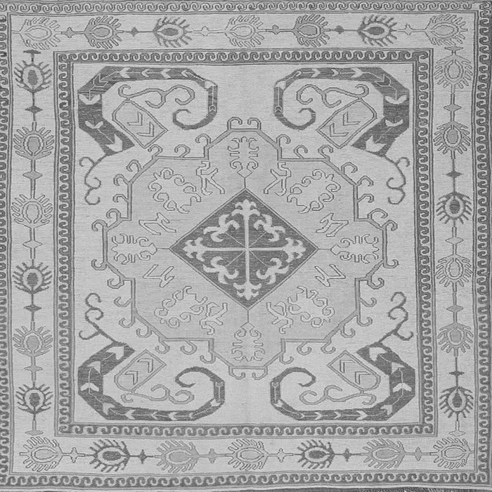 Round Machine Washable Persian Gray Traditional Rug, wshtr1125gry