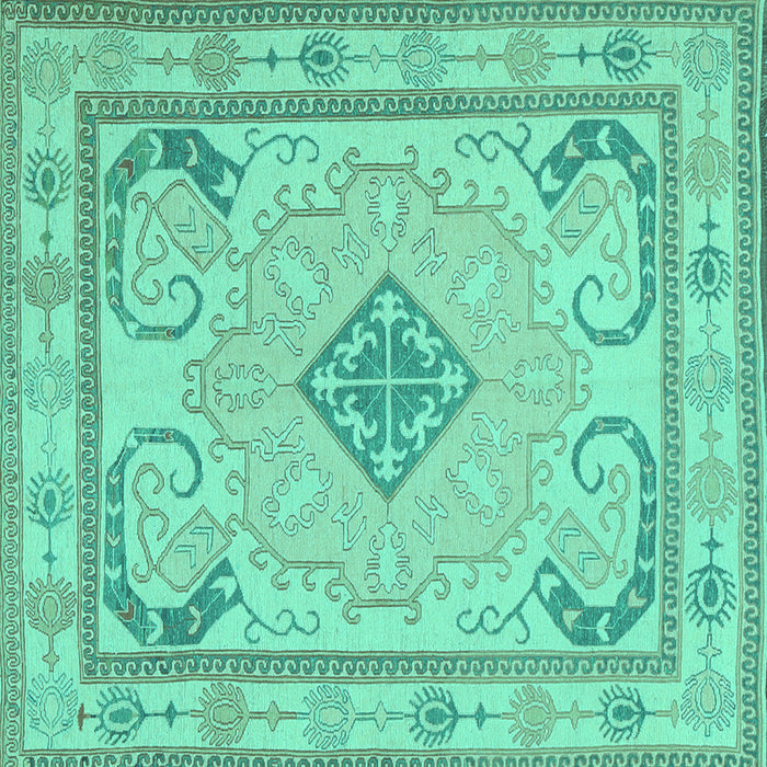 Square Machine Washable Persian Turquoise Traditional Area Rugs, wshtr1125turq