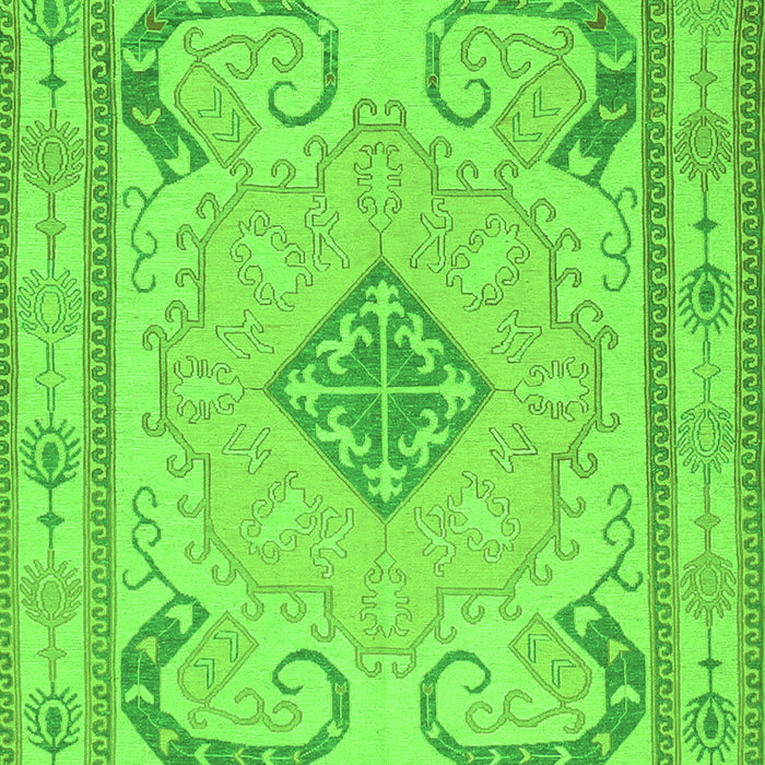 Serging Thickness of Machine Washable Persian Green Traditional Area Rugs, wshtr1125grn