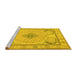 Sideview of Machine Washable Persian Yellow Traditional Rug, wshtr1125yw