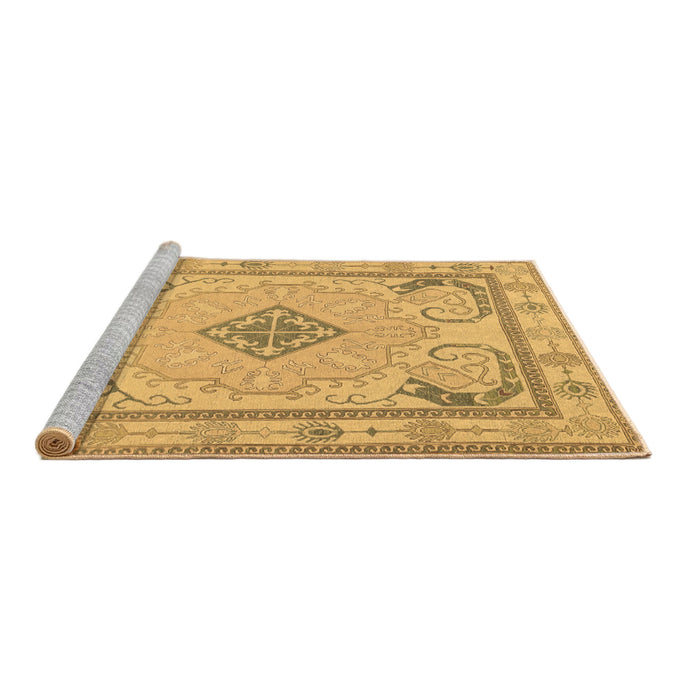 Sideview of Machine Washable Persian Brown Traditional Rug, wshtr1125brn