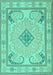 Machine Washable Persian Turquoise Traditional Area Rugs, wshtr1125turq