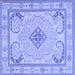 Square Persian Blue Traditional Rug, tr1125blu