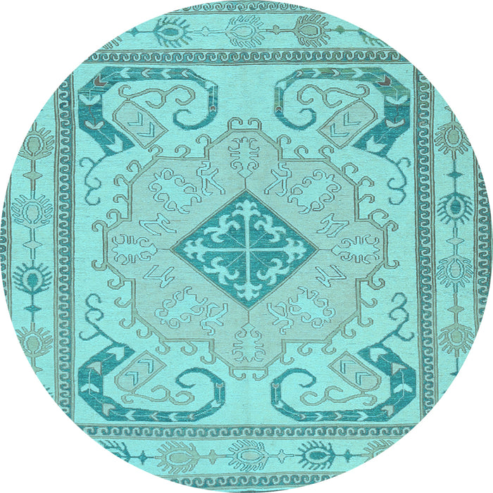 Round Persian Light Blue Traditional Rug, tr1125lblu