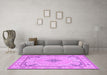 Machine Washable Persian Purple Traditional Area Rugs in a Living Room, wshtr1125pur