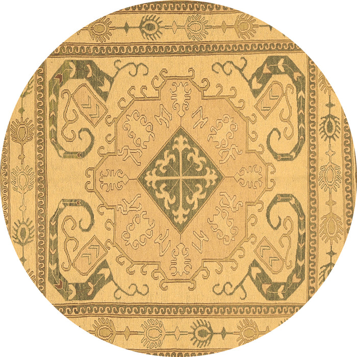 Round Machine Washable Persian Brown Traditional Rug, wshtr1125brn