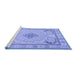 Sideview of Machine Washable Persian Blue Traditional Rug, wshtr1125blu