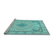 Sideview of Machine Washable Persian Light Blue Traditional Rug, wshtr1125lblu