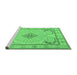 Sideview of Machine Washable Persian Emerald Green Traditional Area Rugs, wshtr1125emgrn