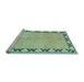 Sideview of Machine Washable Persian Light Blue Traditional Rug, wshtr1126lblu