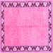 Square Persian Pink Traditional Rug, tr1126pnk