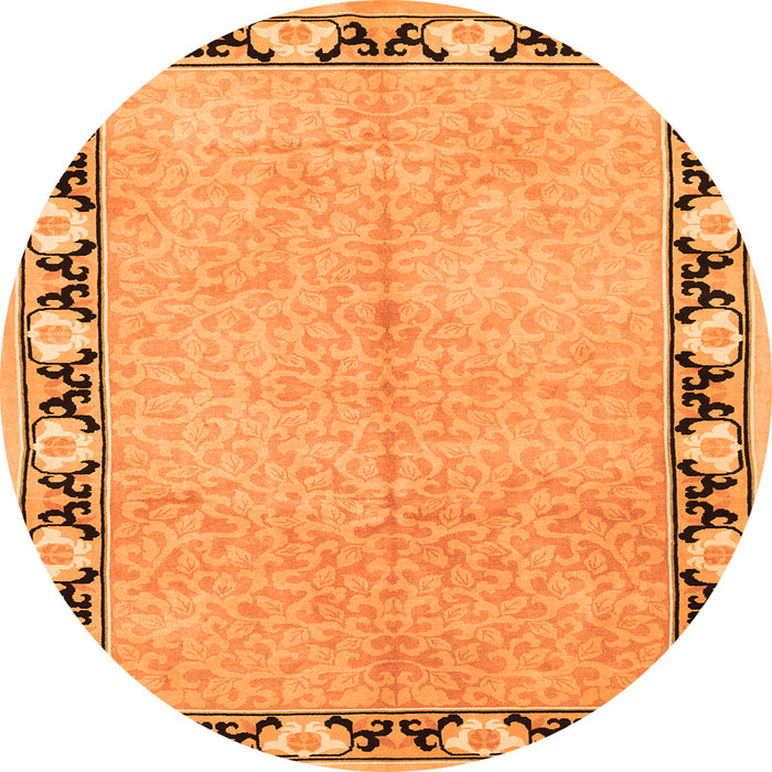 Machine Washable Persian Orange Traditional Area Rugs, wshtr1126org