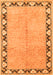 Serging Thickness of Machine Washable Persian Orange Traditional Area Rugs, wshtr1126org