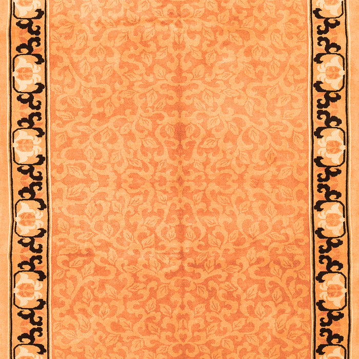 Serging Thickness of Machine Washable Persian Orange Traditional Area Rugs, wshtr1126org