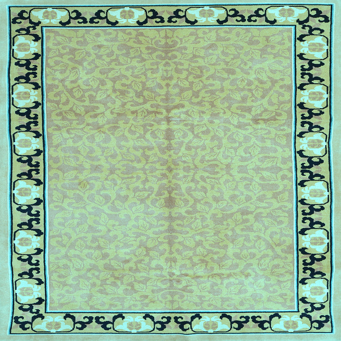 Square Machine Washable Persian Light Blue Traditional Rug, wshtr1126lblu