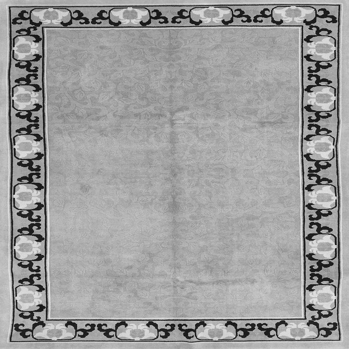 Round Machine Washable Persian Gray Traditional Rug, wshtr1126gry