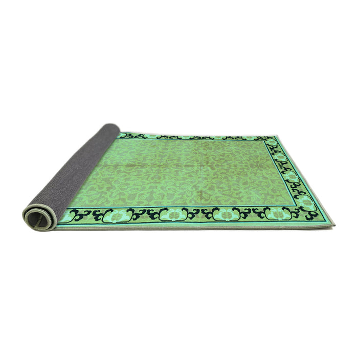 Sideview of Persian Turquoise Traditional Rug, tr1126turq