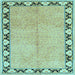 Square Persian Light Blue Traditional Rug, tr1126lblu