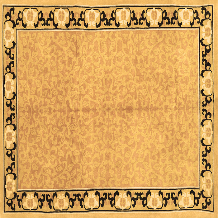 Square Persian Brown Traditional Rug, tr1126brn