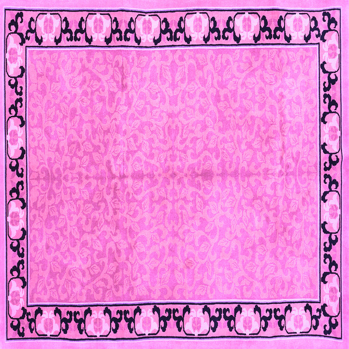 Square Machine Washable Persian Purple Traditional Area Rugs, wshtr1126pur