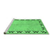 Sideview of Machine Washable Persian Emerald Green Traditional Area Rugs, wshtr1126emgrn