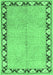 Machine Washable Persian Emerald Green Traditional Area Rugs, wshtr1126emgrn