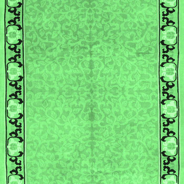 Machine Washable Persian Emerald Green Traditional Area Rugs, wshtr1126emgrn