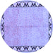 Round Persian Blue Traditional Rug, tr1126blu