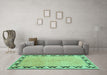 Machine Washable Persian Turquoise Traditional Area Rugs in a Living Room,, wshtr1126turq