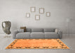 Machine Washable Persian Orange Traditional Area Rugs in a Living Room, wshtr1126org