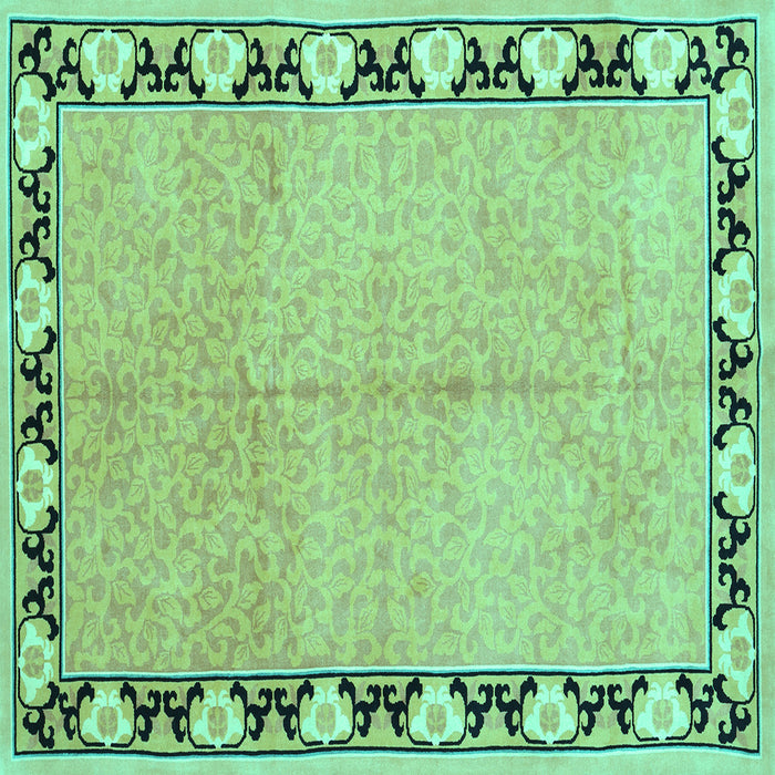 Square Machine Washable Persian Turquoise Traditional Area Rugs, wshtr1126turq