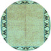 Round Persian Light Blue Traditional Rug, tr1126lblu