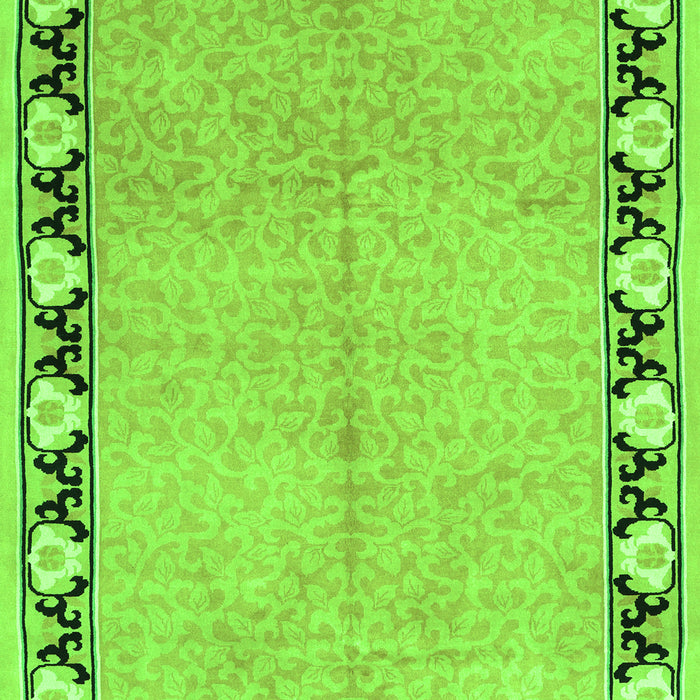 Serging Thickness of Machine Washable Persian Green Traditional Area Rugs, wshtr1126grn