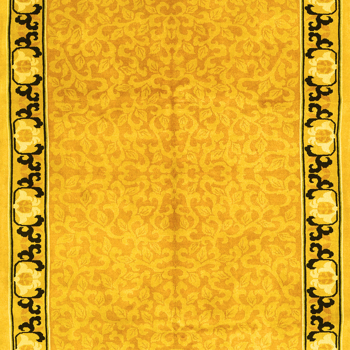 Machine Washable Persian Yellow Traditional Rug, wshtr1126yw