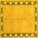 Square Persian Yellow Traditional Rug, tr1126yw