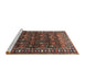 Sideview of Machine Washable Traditional Bakers Brown Rug, wshtr1127