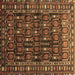 Square Persian Brown Traditional Rug, tr1127brn