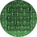 Round Persian Emerald Green Traditional Rug, tr1127emgrn