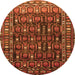 Square Persian Orange Traditional Rug, tr1127org
